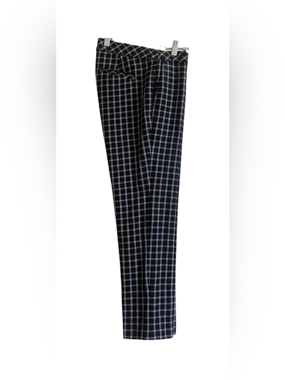 J. Jill Black and White Windowpane Cropped Dress Pants